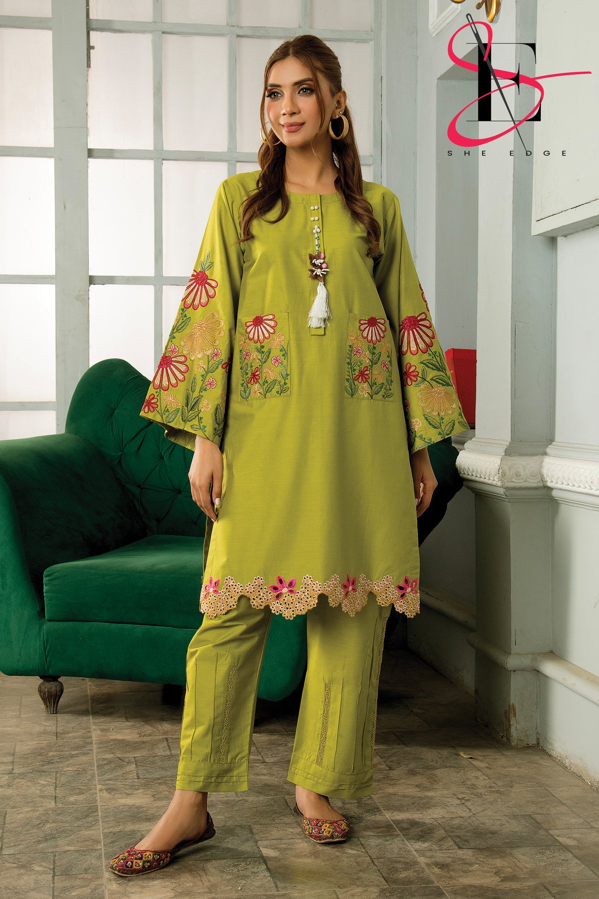 Two Piece Stitched Embroidered Suit -  Summers 2024