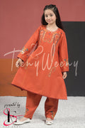 TWO PC EMBROIDERED SUIT - TEENY WEENY KIDS STITCHED EASTERN WEAR