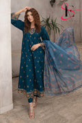 Three Piece Stitched Embroidered Suit -  Summers 2024