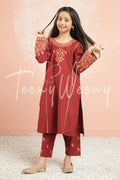 TWO PC EMBROIDERED SUIT - TEENY WEENY KIDS STITCHED EASTERN WEAR