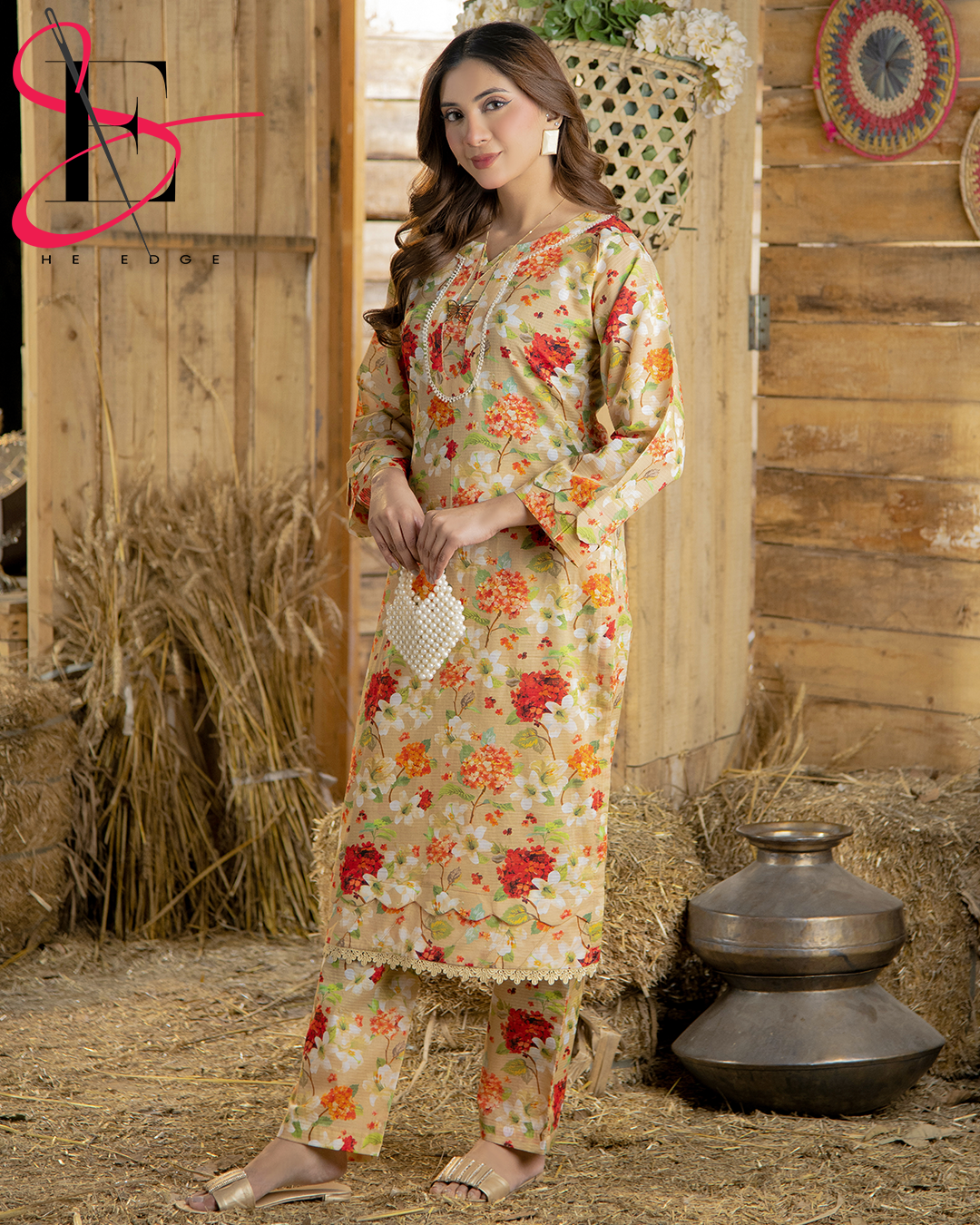 Co-Ord Set Two Pc Printed Suit Lawn Cotton