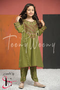 TWO PC EMBROIDERED SUIT - TEENY WEENY KIDS STITCHED EASTERN WEAR