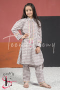 TWO PC EMBROIDERED SUIT - TEENY WEENY KIDS STITCHED EASTERN WEAR