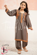 TWO PC EMBROIDERED SUIT - TEENY WEENY KIDS STITCHED EASTERN WEAR