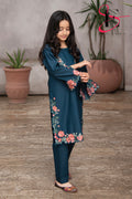 TWO PC EMBROIDERED SUIT - TEENY WEENY KIDS STITCHED EASTERN WEAR