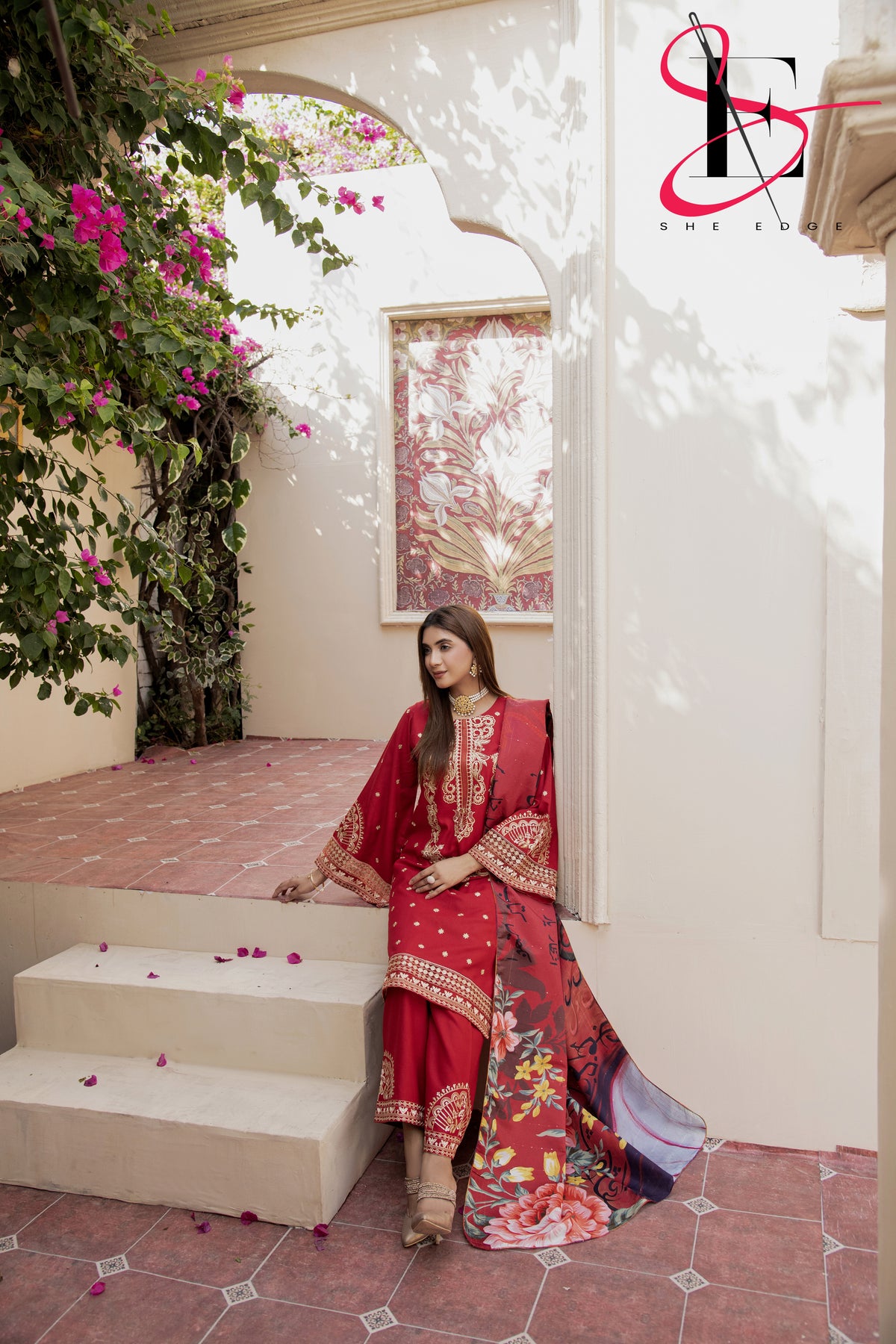 Three Piece Stitched Embroidered Suit - Winters 2024