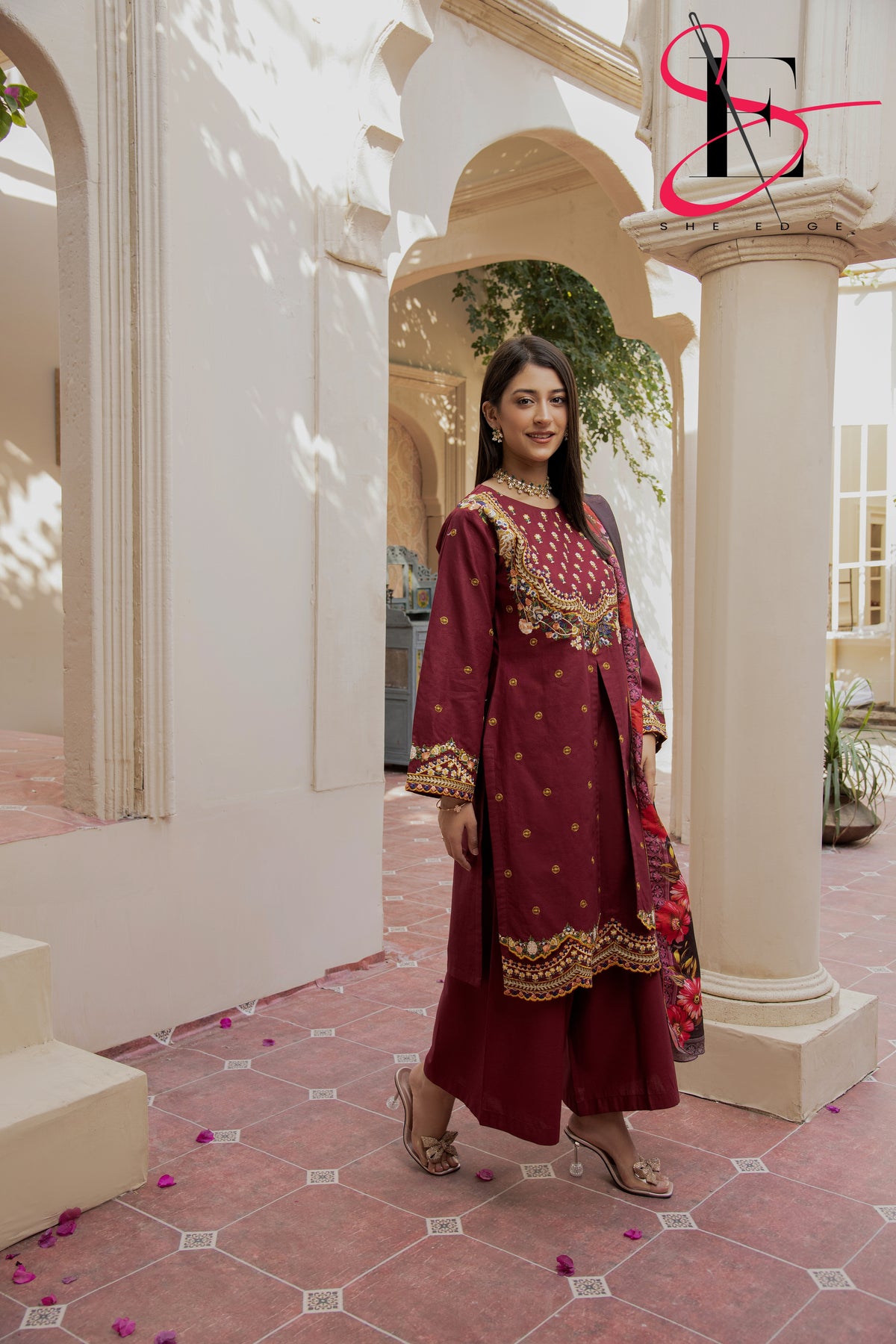 Three Piece Stitched Embroidered Suit - Winters 2024