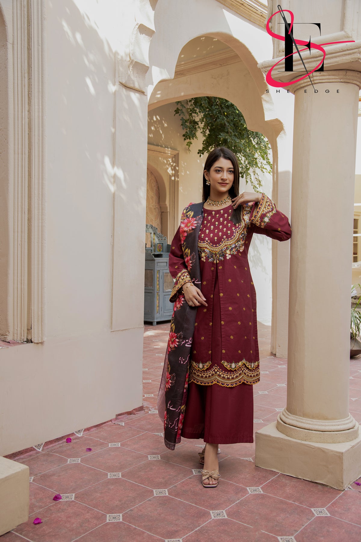 Three Piece Stitched Embroidered Suit - Winters 2024