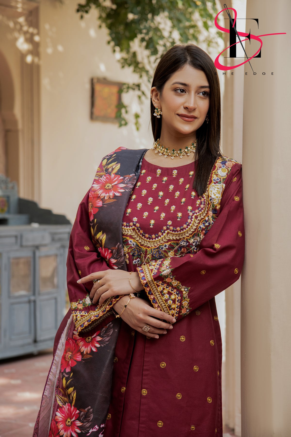 Three Piece Stitched Embroidered Suit - Winters 2024