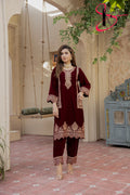 Two Piece Stitched Velvet Suit -  Winters 2024