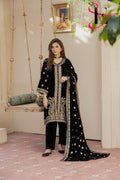 3PC Festive Velvet Dress Embroidered - Winters 2024