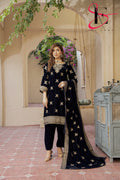 3PC Festive Velvet Dress Embroidered - Winters 2024