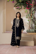 3PC Festive Velvet Dress Embroidered - Winters 2024
