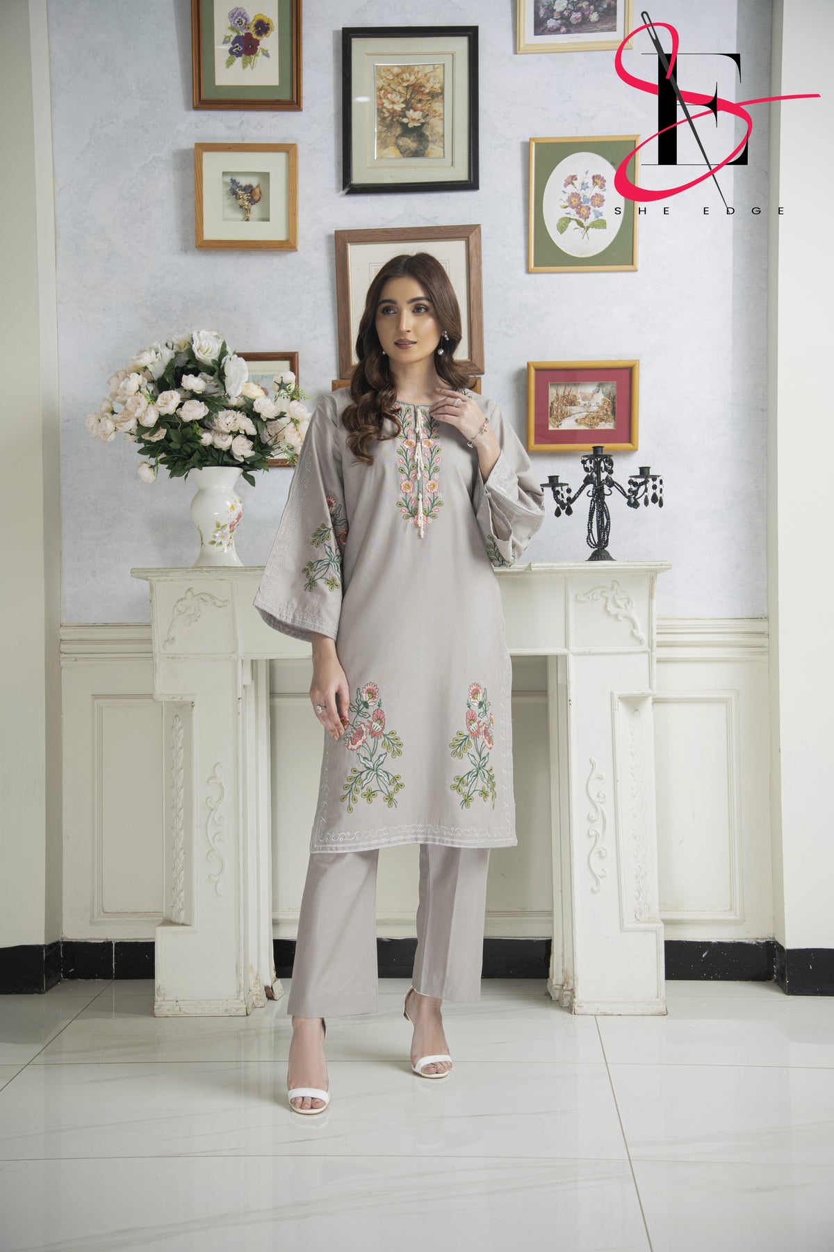 Two Piece Stitched Embroidered Suit -  Winters 2024