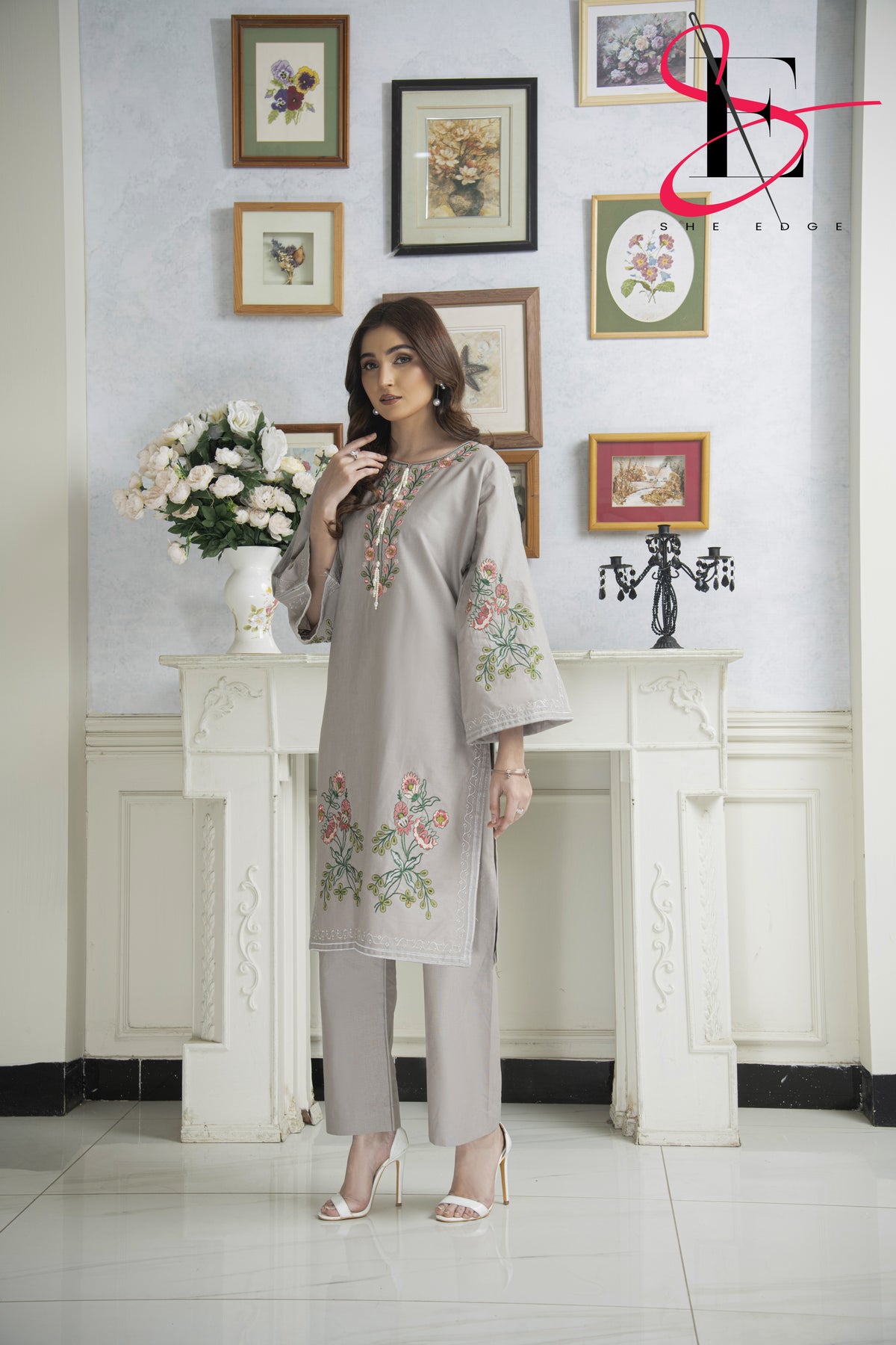 Two Piece Stitched Embroidered Suit -  Winters 2024