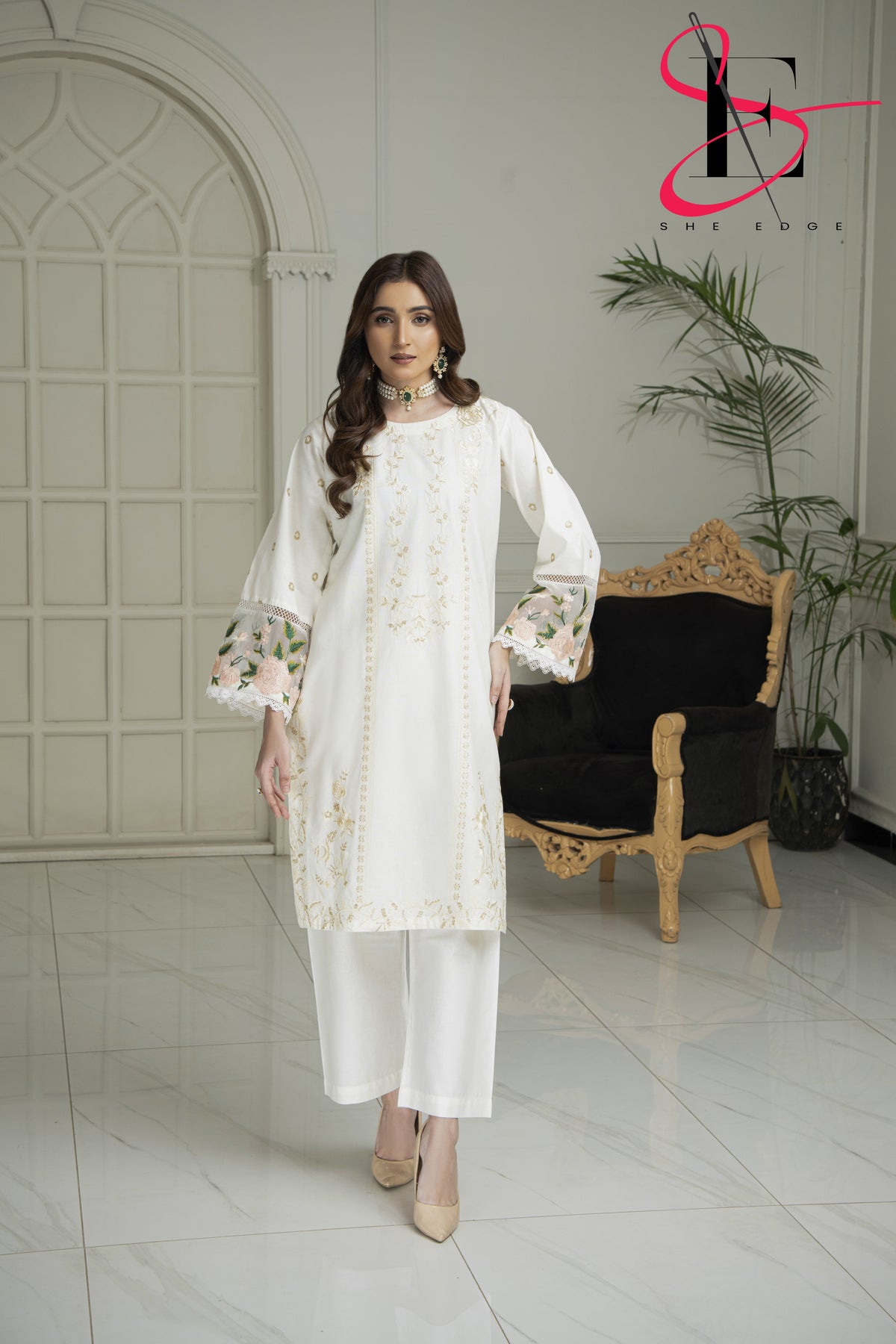 Two Piece Stitched Embroidered Suit -  Winters 2024