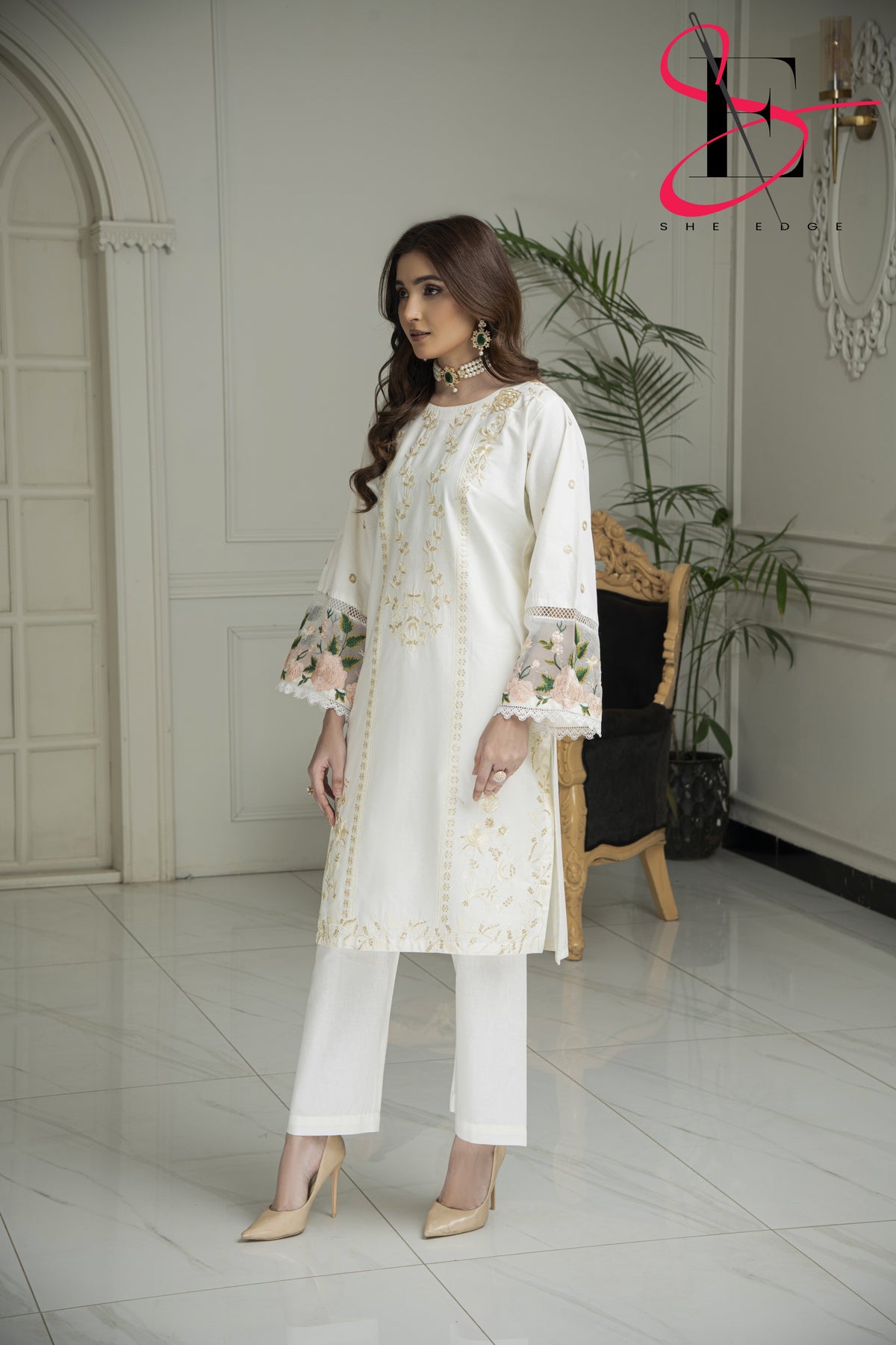 Two Piece Stitched Embroidered Suit -  Winters 2024