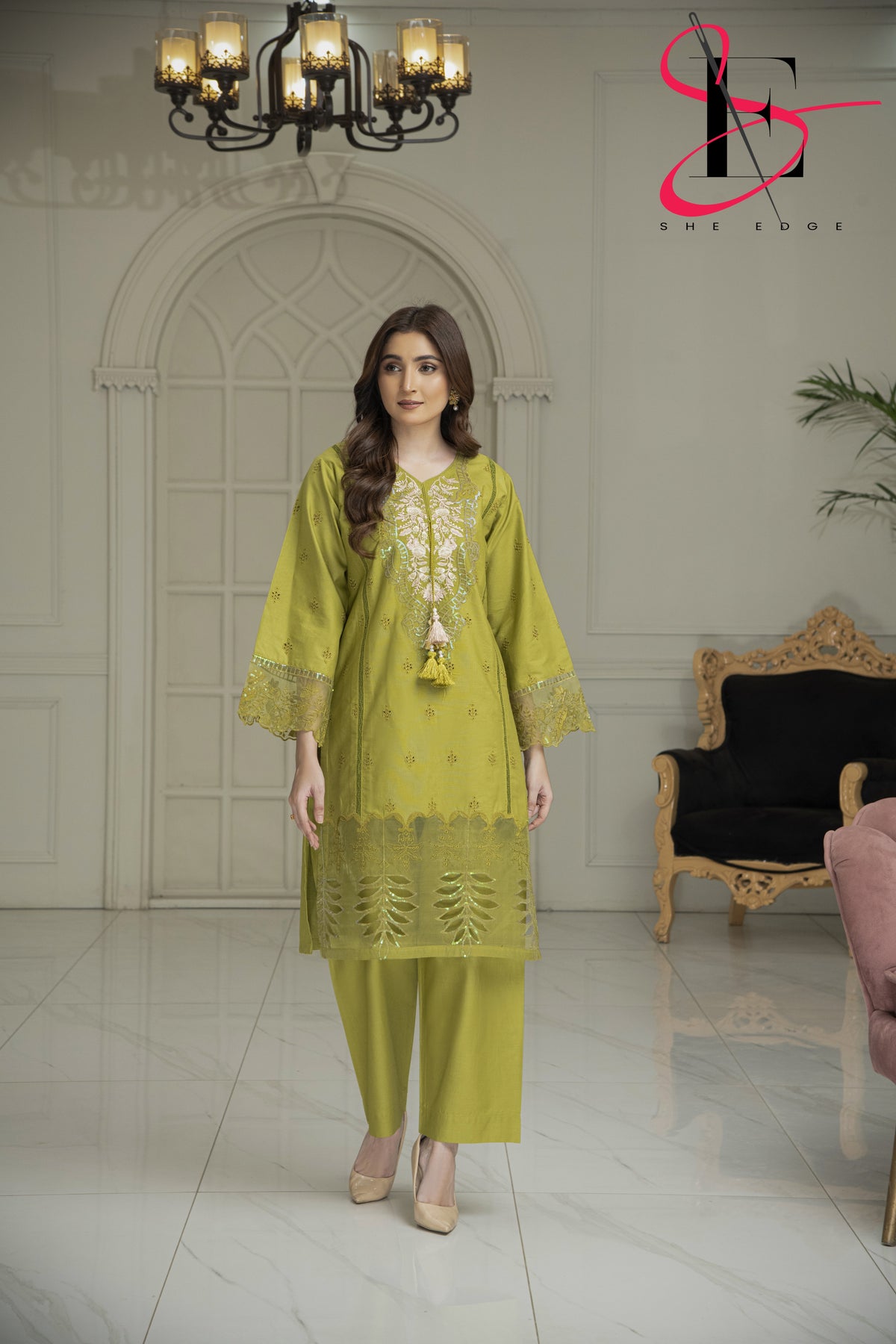 Two Piece Stitched Embroidered Suit -  Winters 2024