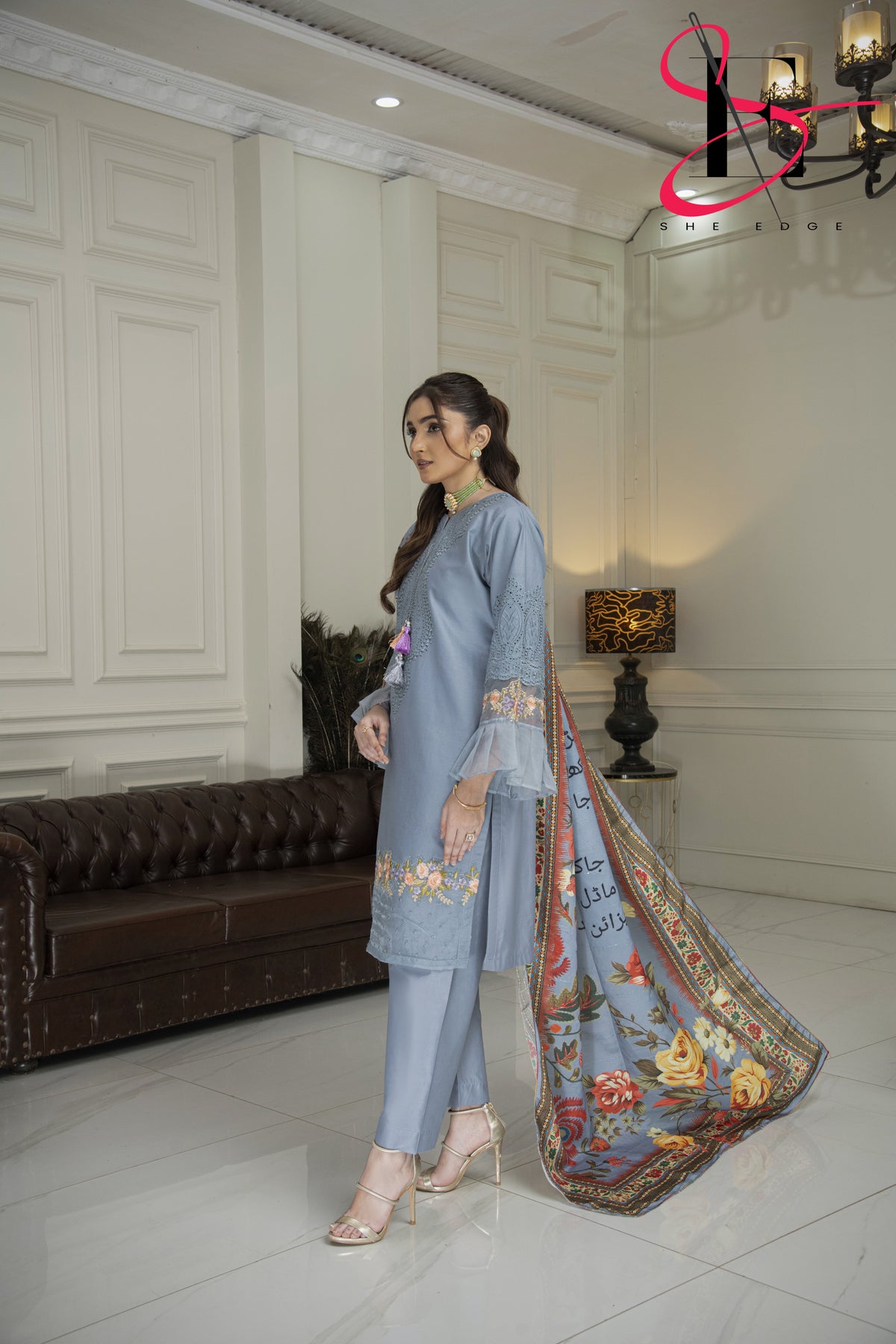 Three Piece Stitched Embroidered Suit - Winters 2024