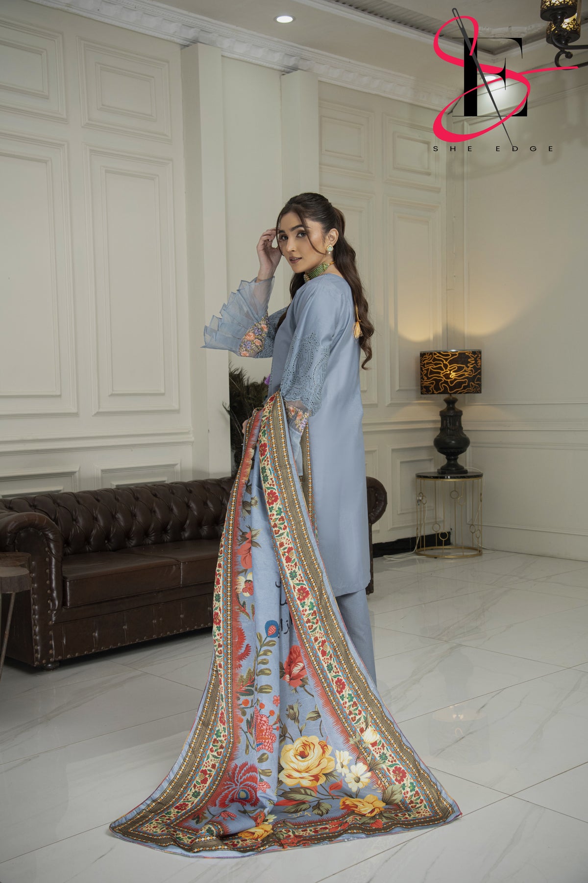 Three Piece Stitched Embroidered Suit - Winters 2024