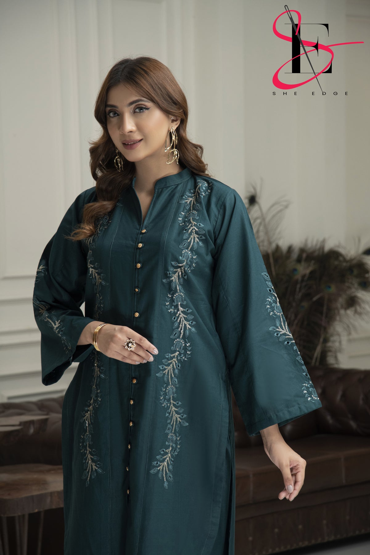 Two Piece Stitched Embroidered Suit -  Winters 2024