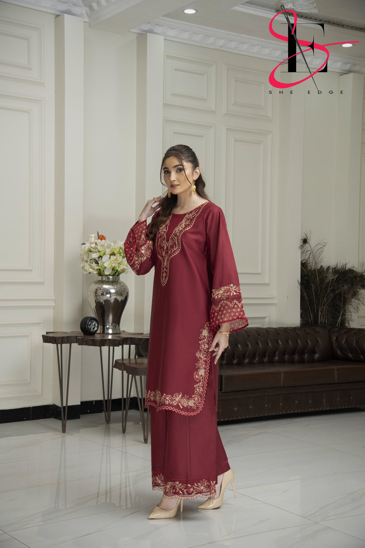 Two Piece Stitched Embroidered Suit -  Winters 2024