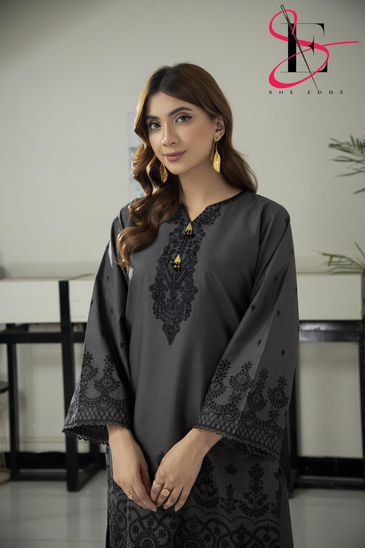 Two Piece Stitched Embroidered Suit -  Winters 2024