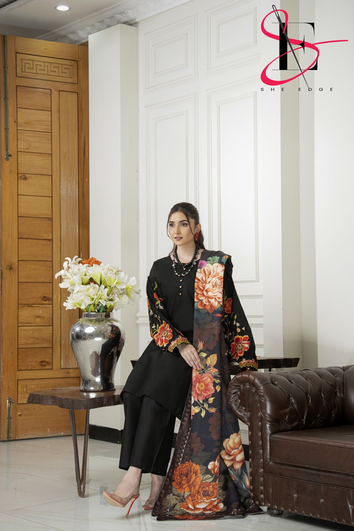 Three Piece Stitched Embroidered Suit - Winters 2024