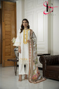 Three Piece Stitched Embroidered Suit - Winters 2024