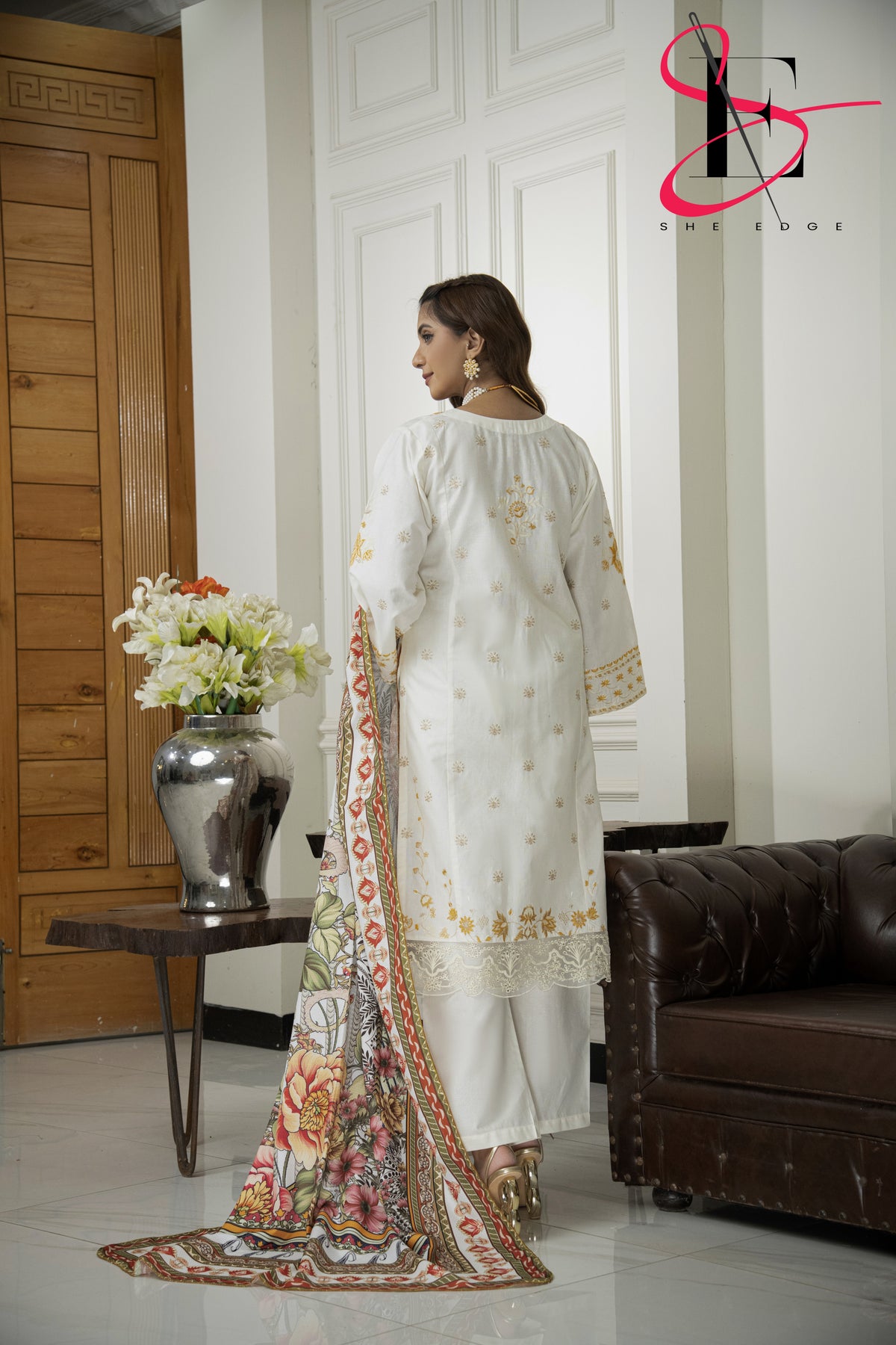 Three Piece Stitched Embroidered Suit - Winters 2024