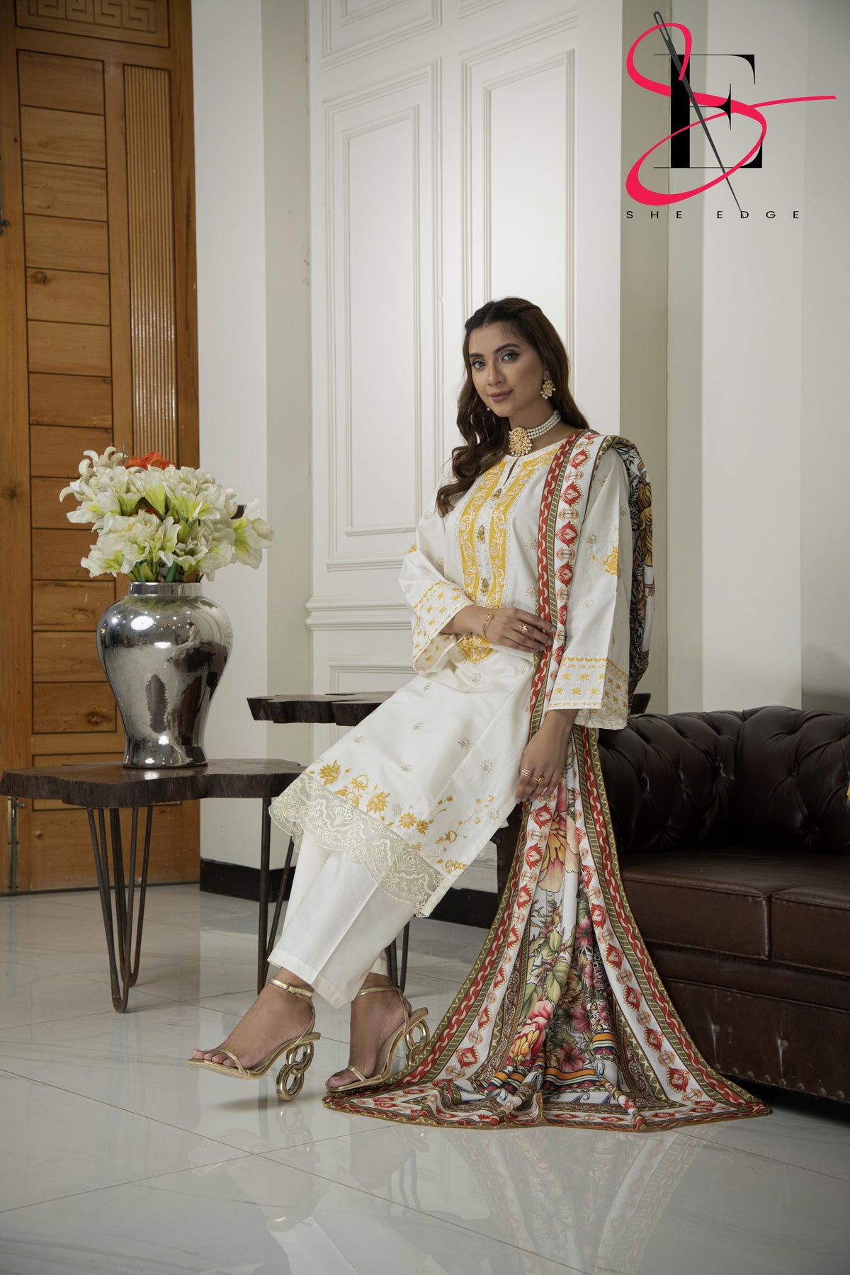 Three Piece Stitched Embroidered Suit - Winters 2024