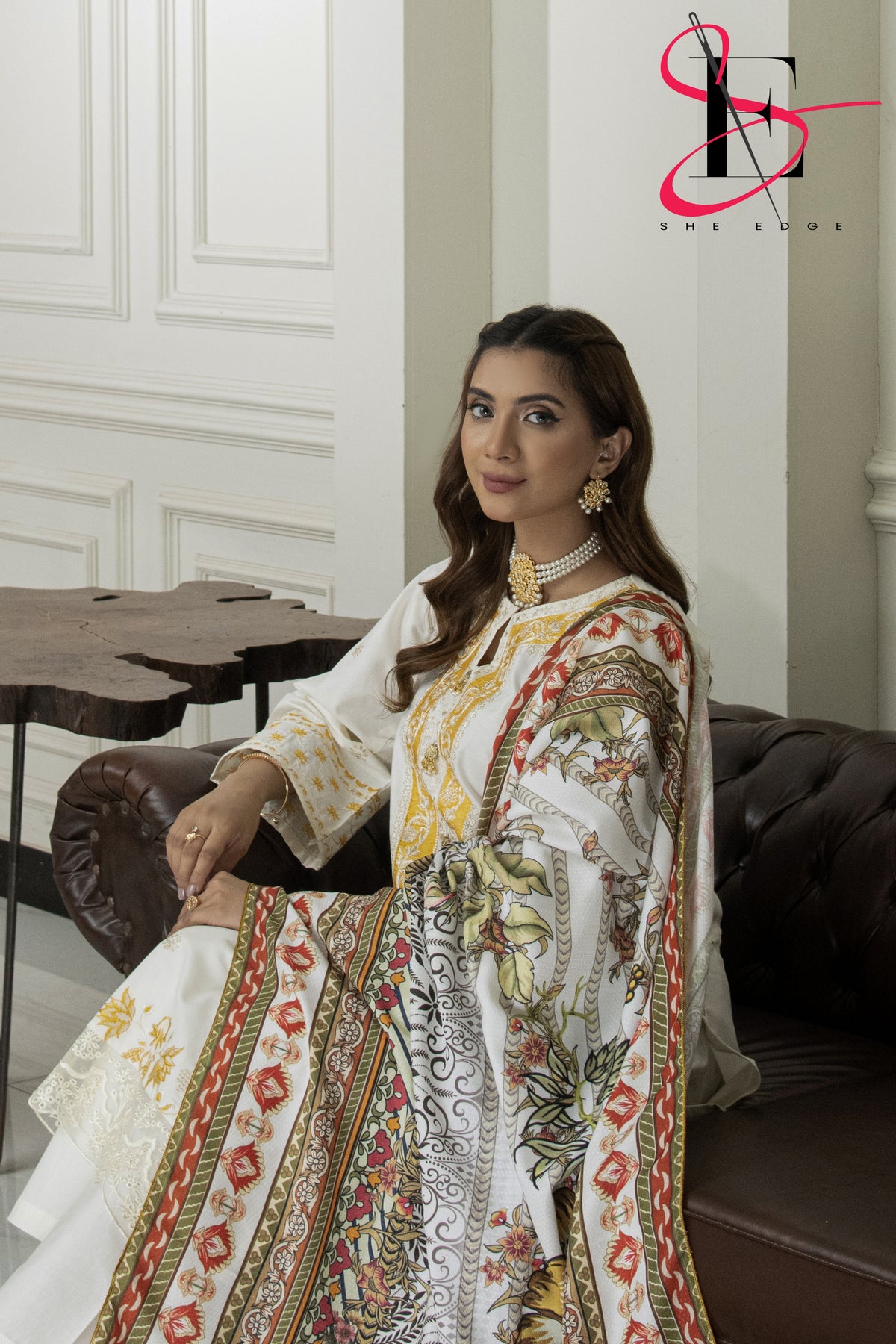 Three Piece Stitched Embroidered Suit - Winters 2024