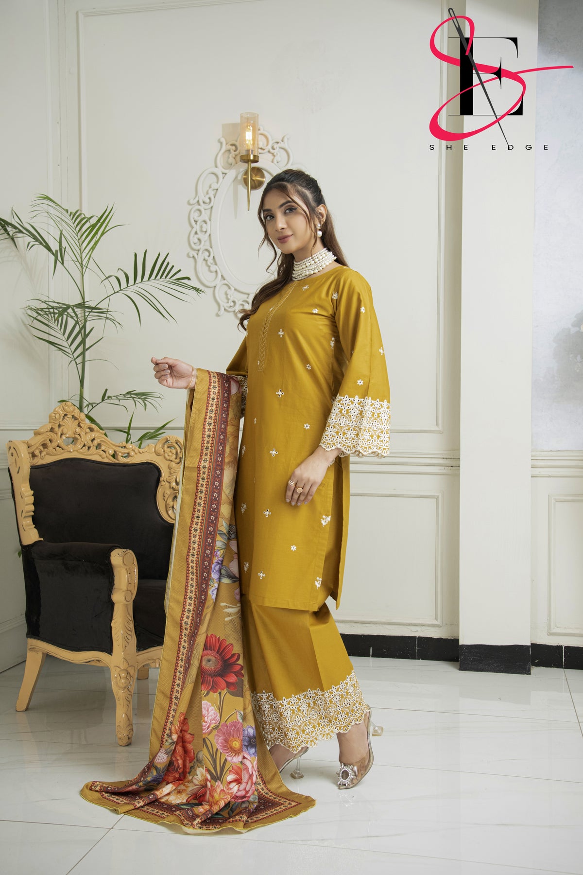 Three Piece Stitched Embroidered Suit - Winters 2024