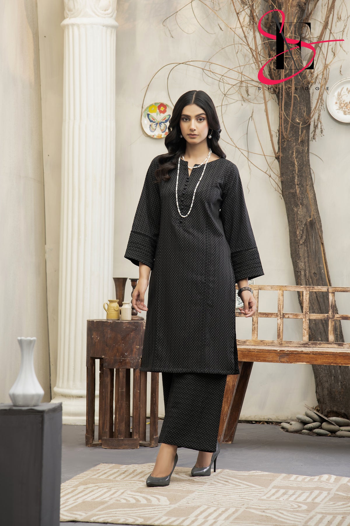 Two Piece Stitched Embroidered Suit -  Winters 2024