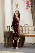 2PC Festive Velvet Dress for Kids - Winters 2024