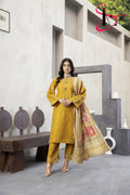 Three Piece Stitched Embroidered Suit - Winters 2024