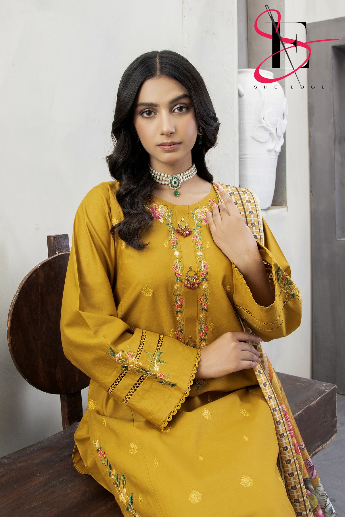 Three Piece Stitched Embroidered Suit - Winters 2024