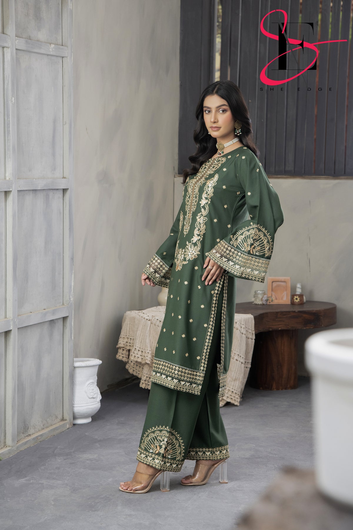 Two Piece Stitched Embroidered Suit -  Winters 2024