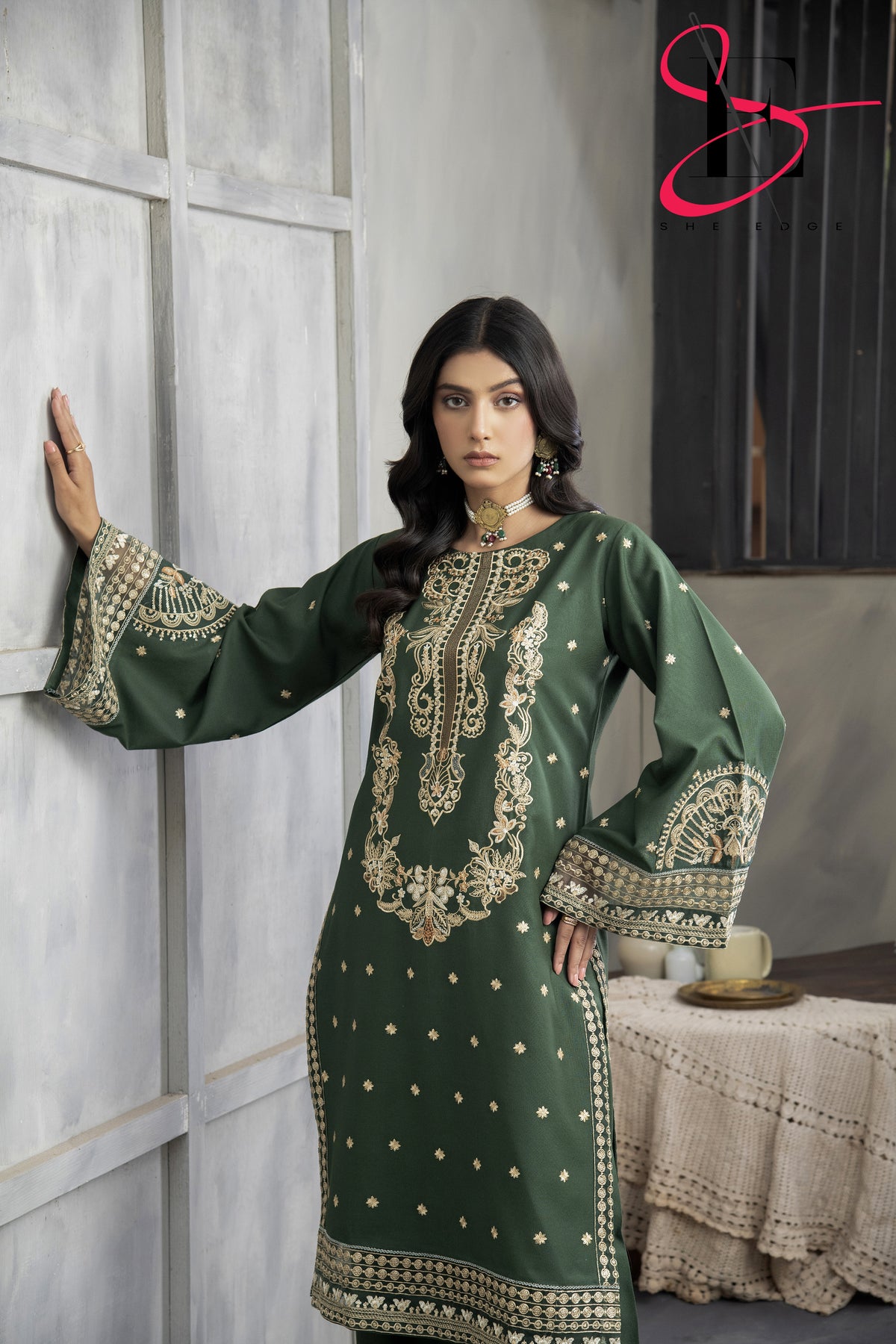 Two Piece Stitched Embroidered Suit -  Winters 2024