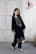 2PC Festive Velvet Dress for Kids - Winters 2024