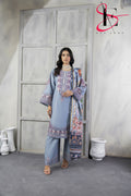 Three Piece Stitched Embroidered Suit - Winters 2024