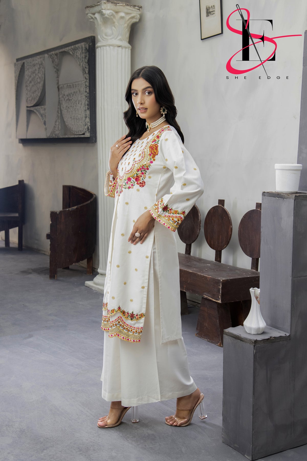 Two Piece Stitched Embroidered Suit -  Winters 2024