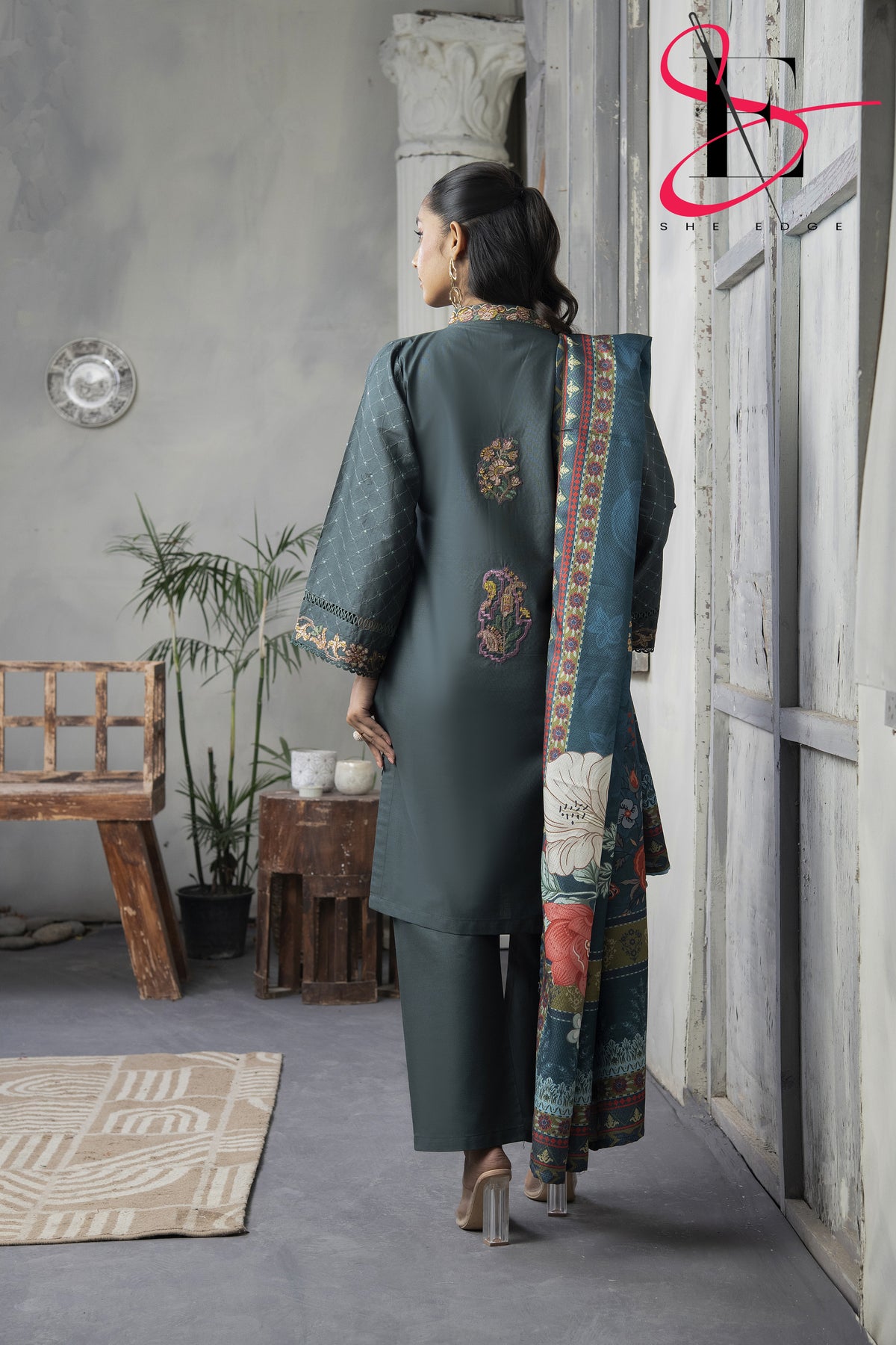 Three Piece Stitched Embroidered Suit - Winters 2024