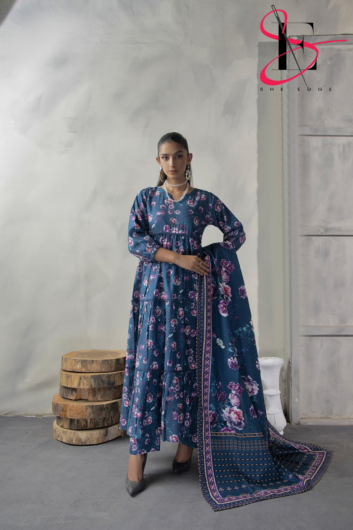 Three Piece Stitched Embroidered Suit - Winters 2024