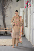 Three Piece Stitched Embroidered Suit - Winters 2024