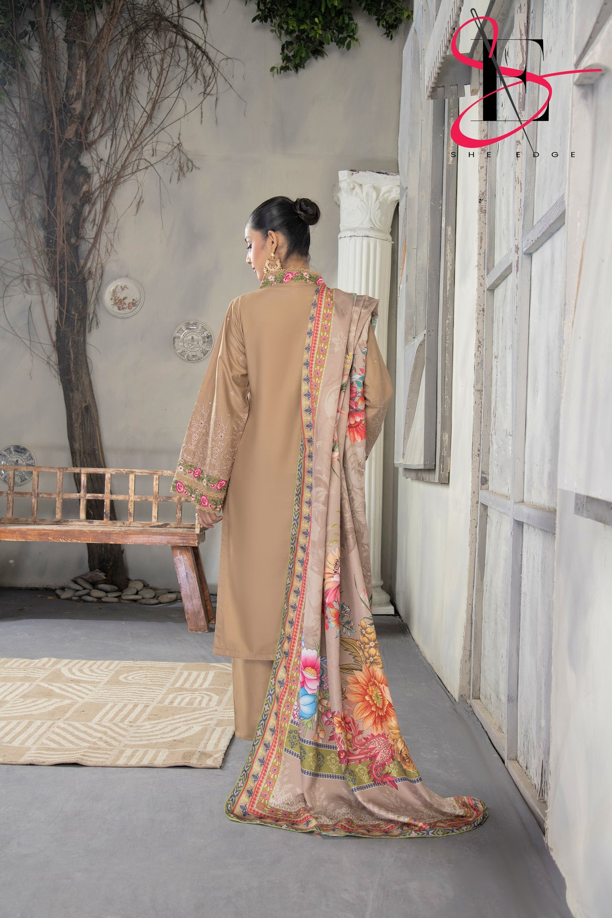 Three Piece Stitched Embroidered Suit - Winters 2024