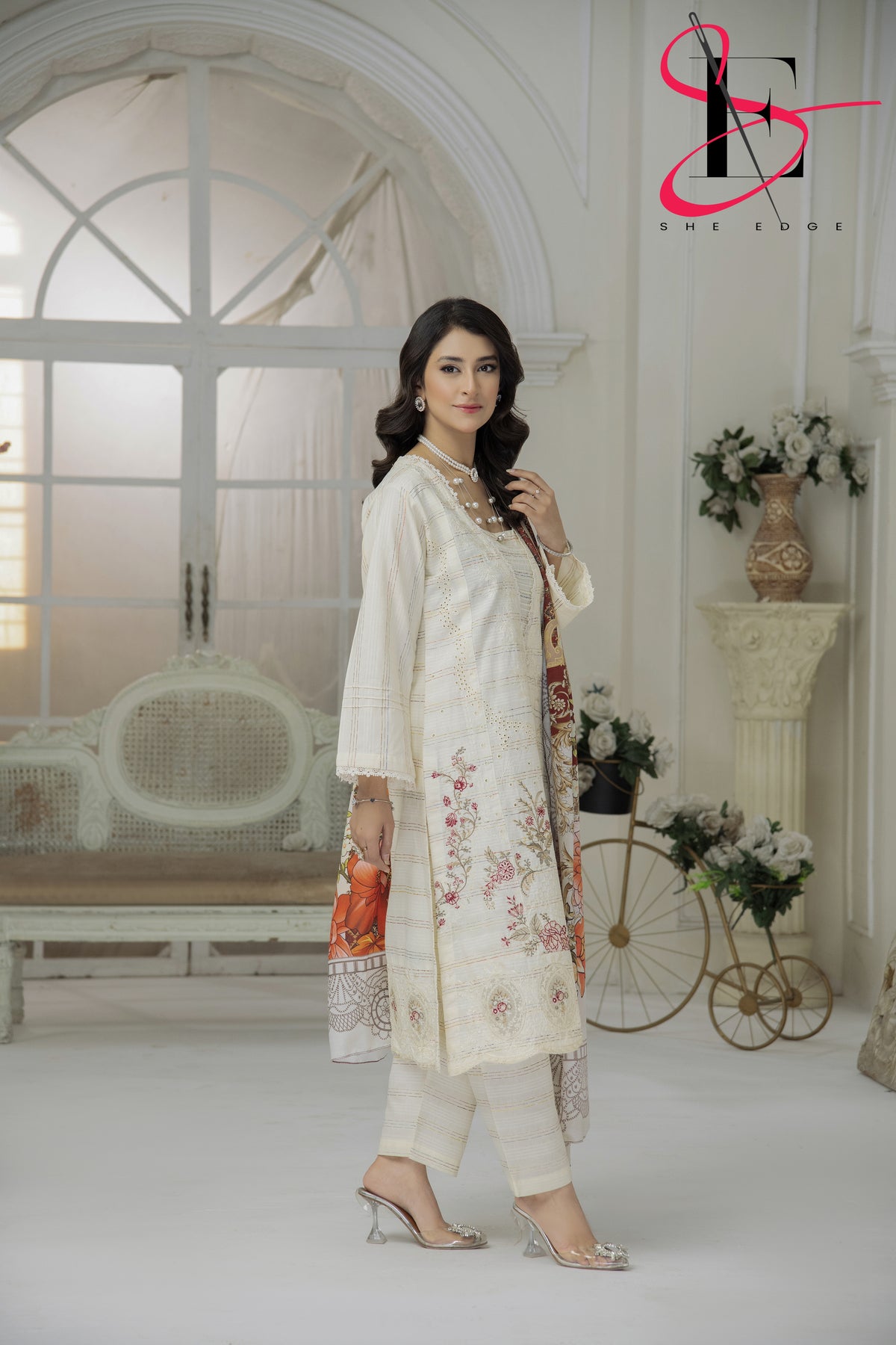 Three Piece Stitched Embroidered Suit - Winters 2024