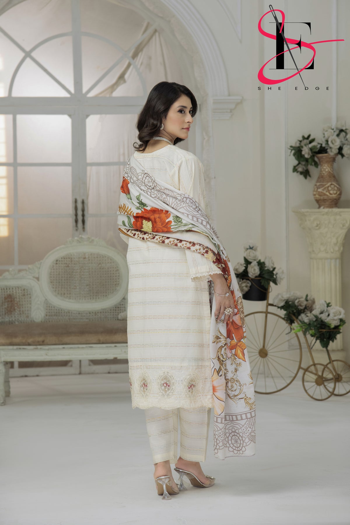 Three Piece Stitched Embroidered Suit - Winters 2024