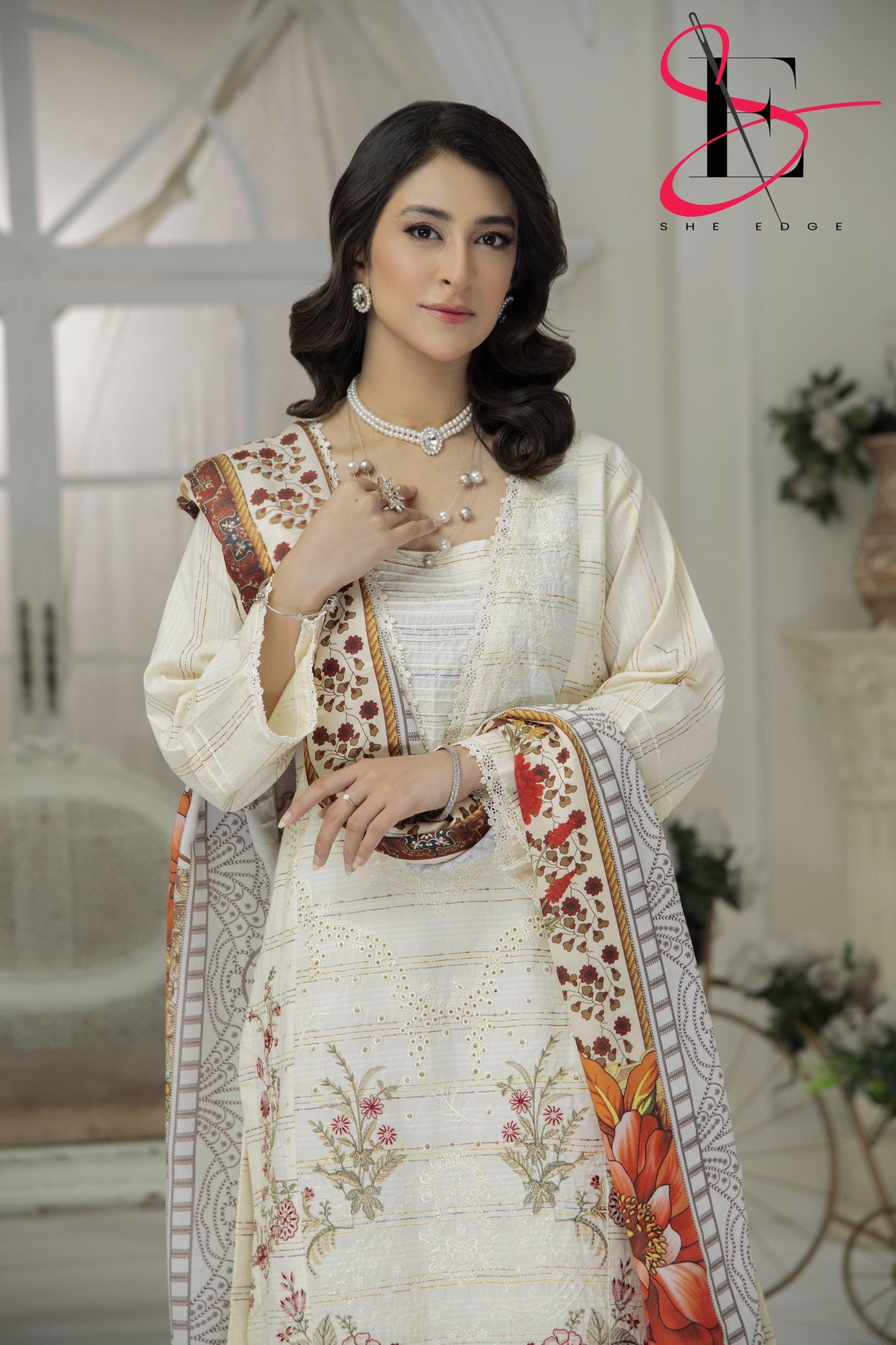 Three Piece Stitched Embroidered Suit - Winters 2024