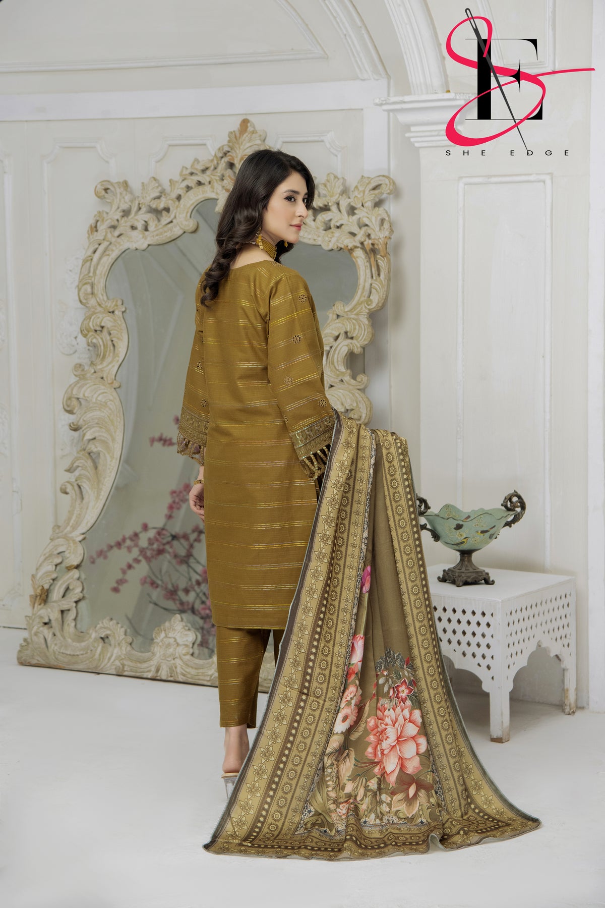 Three Piece Stitched Embroidered Suit - Winters 2024